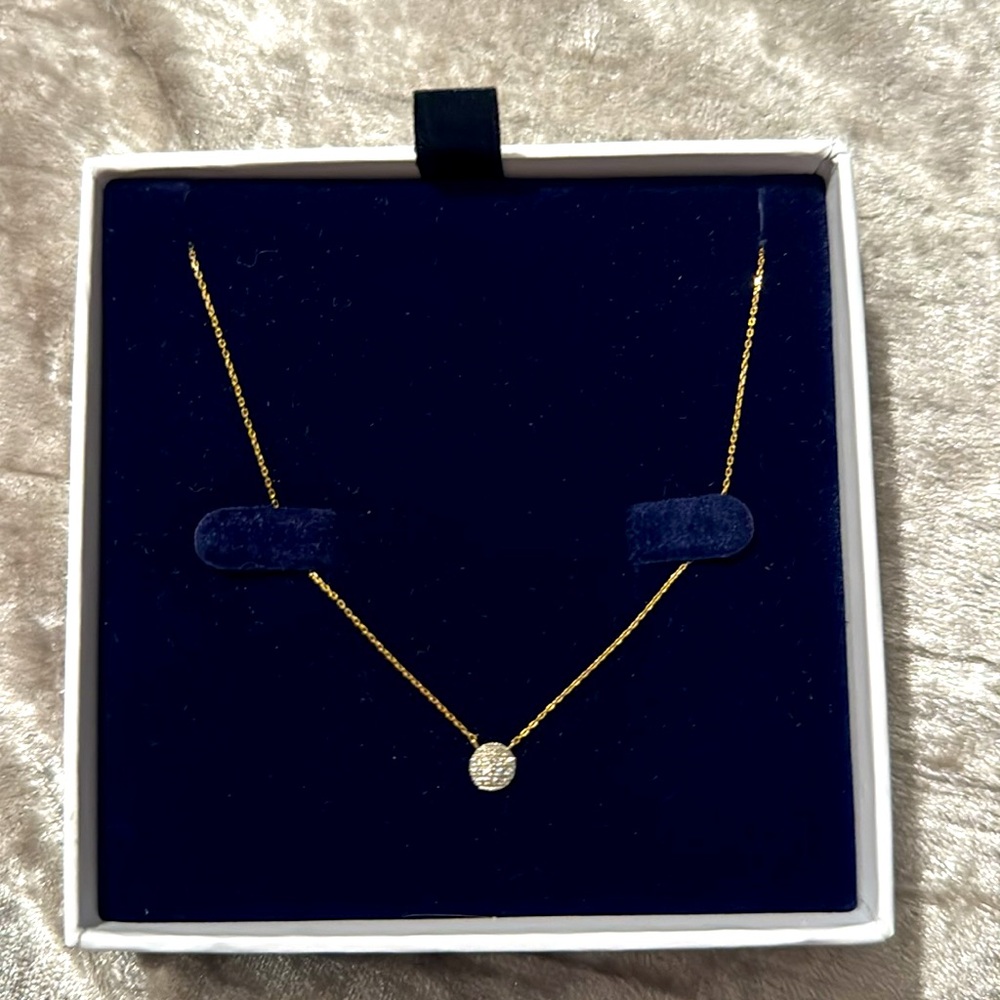 Dana Rebecca Designs Gold and Silver Diamond Disc Necklace - Picture 3 of 11